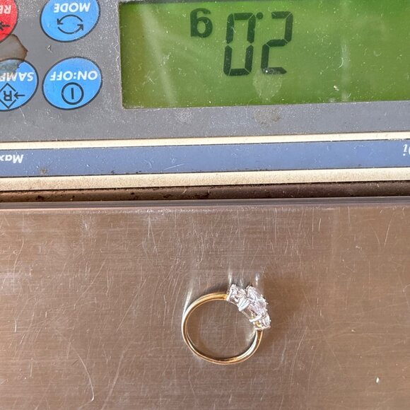 Sterling Silver 925 Cubic Zirconia Three Stone Prong Set Statement Ring Size 7 - Picture 15 of 15